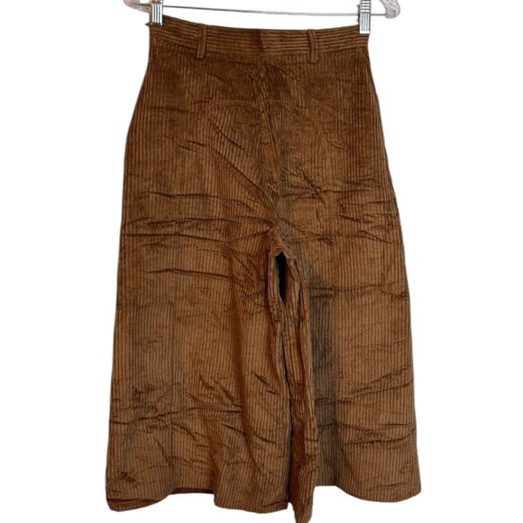 See By Chloe Brown Corduroy Gaucho Wide Leg Crop Palazzo Pants Size 36 -US 4 - Picture 2 of 9